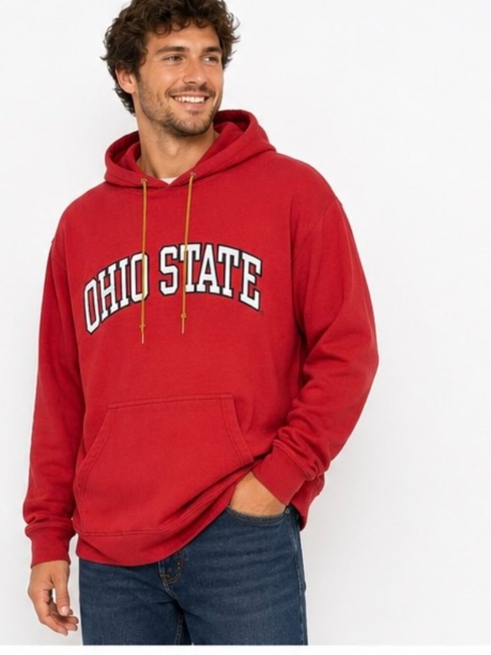 Vintage Ohio State Buckeyes Hoodie Men’s Large Red Steve & Barry’s OSU Pullover